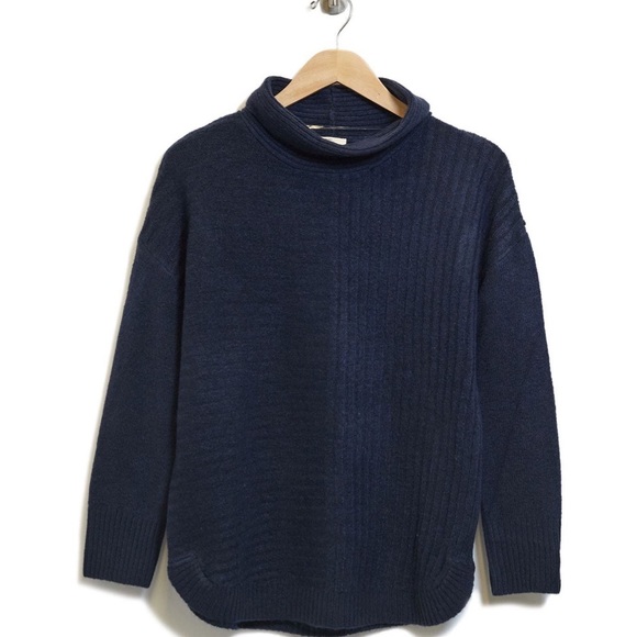 Como Vintage Sweaters - COMO VINTAGE
Ribbed Knit Mock Neck Sweater In Dk Knight